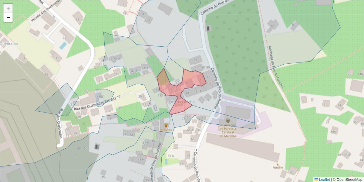 Mapa detalhado do código postal 9000-284 com limites, códigos postais vizinhos e agências dos correios