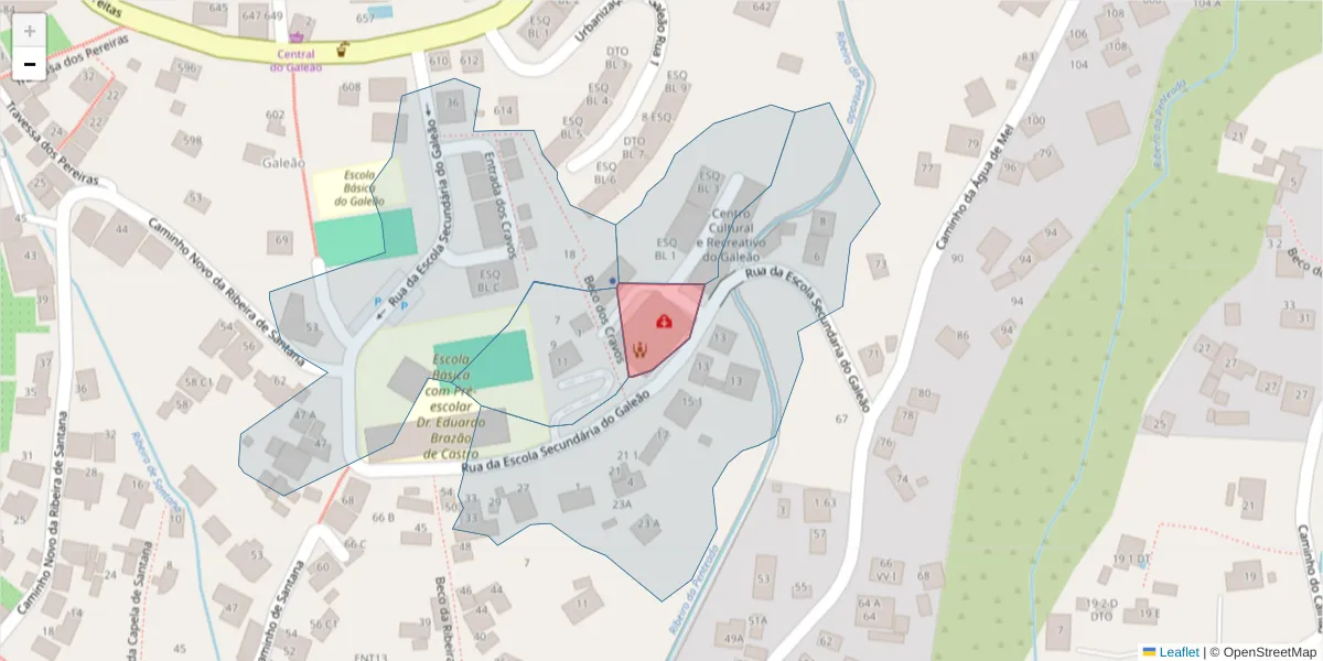 Mapa detalhado do código postal 9000-385 com limites, códigos postais vizinhos e agências dos correios