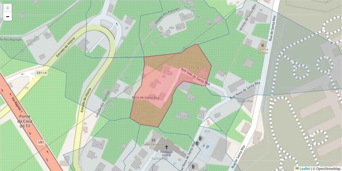 Mapa detalhado do código postal 9000-614 com limites, códigos postais vizinhos e agências dos correios