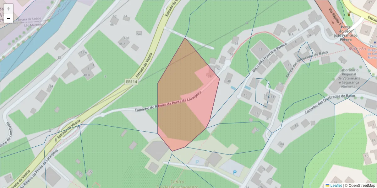 Mapa detalhado do código postal 9000-685 com limites, códigos postais vizinhos e agências dos correios
