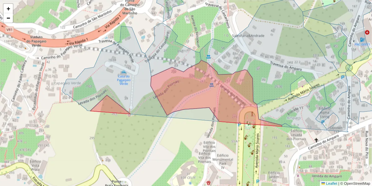 Mapa detalhado do código postal 9000-701 com limites, códigos postais vizinhos e agências dos correios