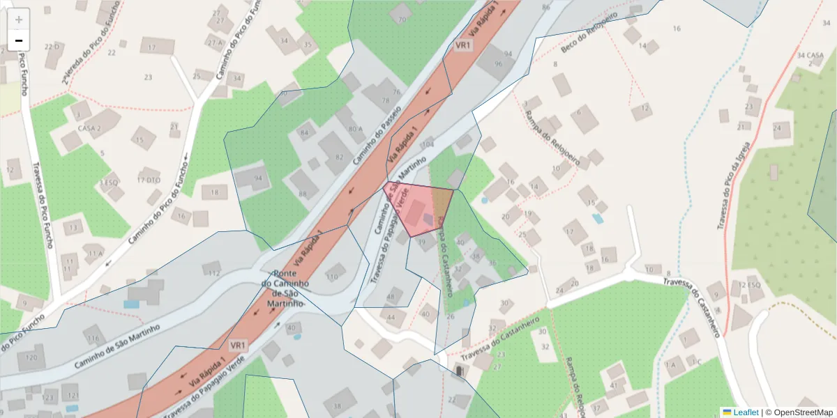 Mapa detalhado do código postal 9000-996 com limites, códigos postais vizinhos e agências dos correios