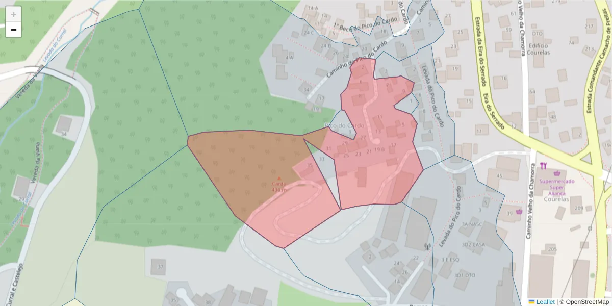 Mapa detalhado do código postal 9020-011 com limites, códigos postais vizinhos e agências dos correios
