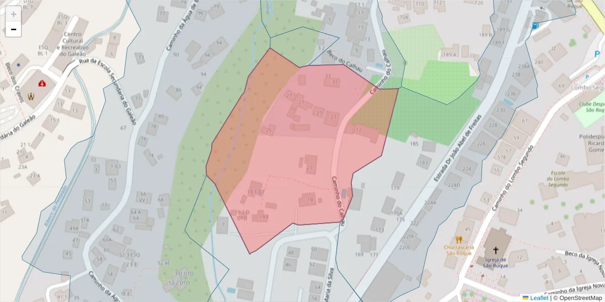 Mapa detalhado do código postal 9020-072 com limites, códigos postais vizinhos e agências dos correios