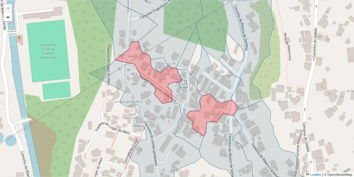 Mapa detalhado do código postal 9020-137 com limites, códigos postais vizinhos e agências dos correios