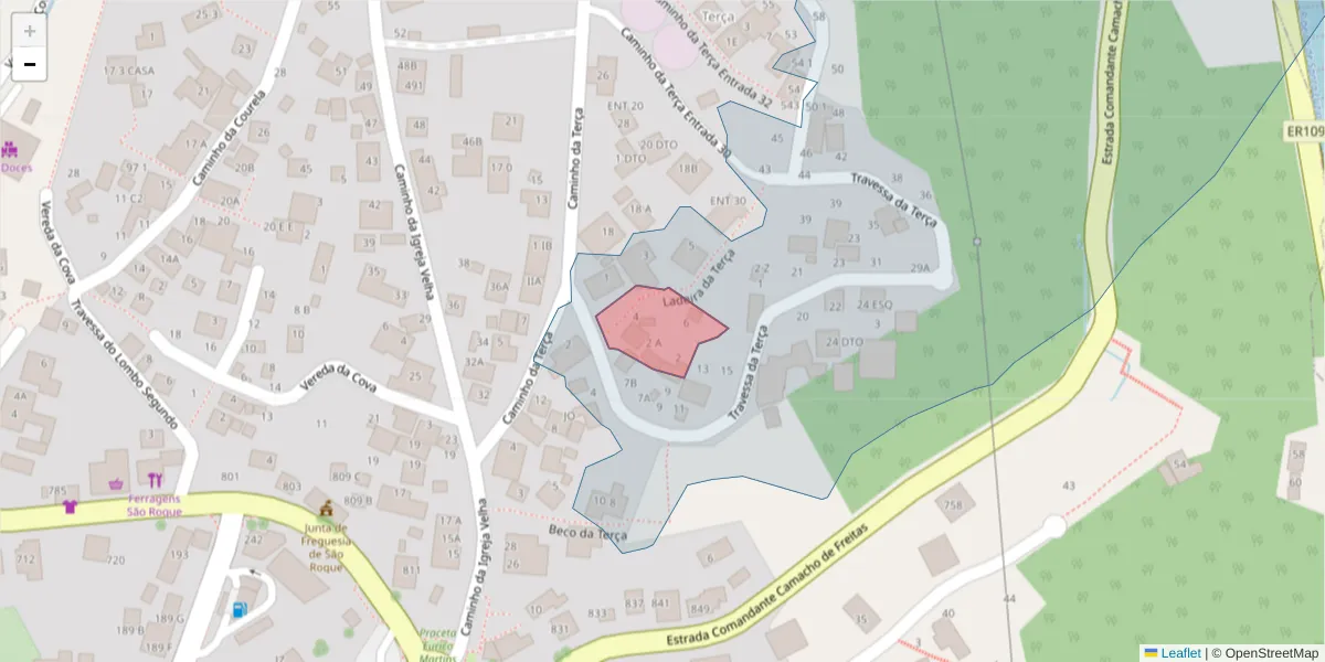 Mapa detalhado do código postal 9020-183 com limites, códigos postais vizinhos e agências dos correios