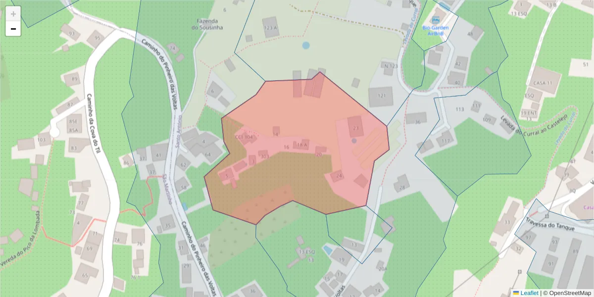 Mapa detalhado do código postal 9020-190 com limites, códigos postais vizinhos e agências dos correios