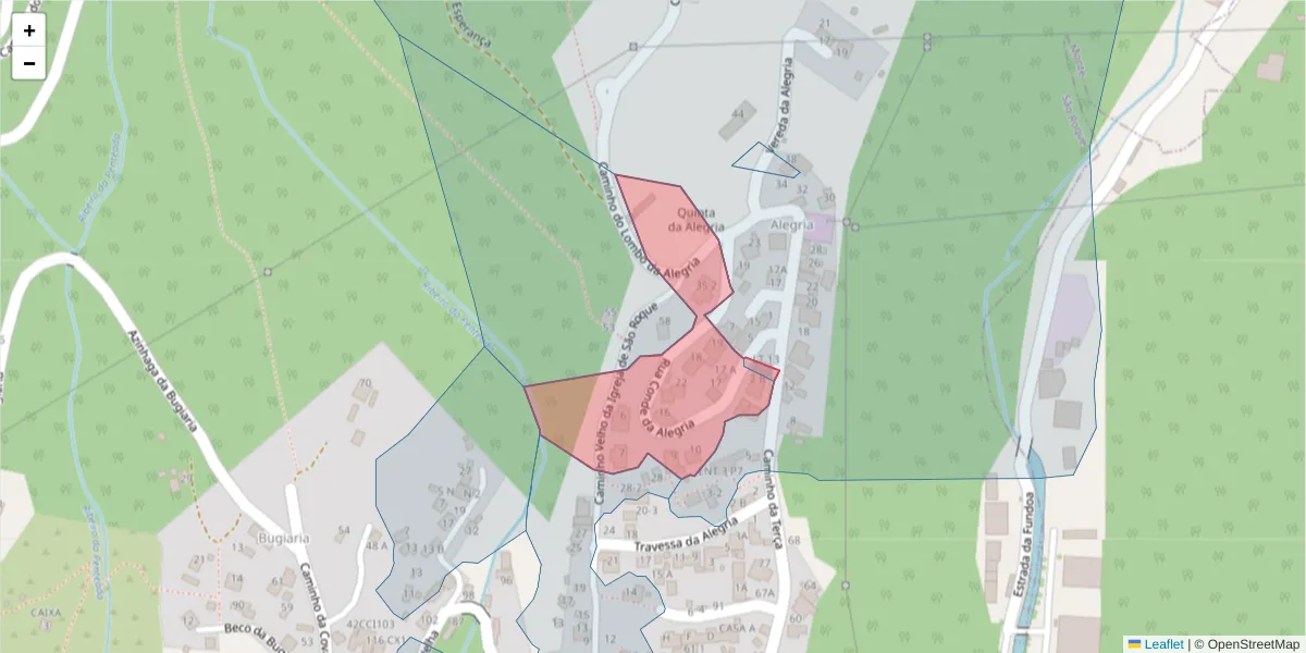 Mapa detalhado do código postal 9020-210 com limites, códigos postais vizinhos e agências dos correios