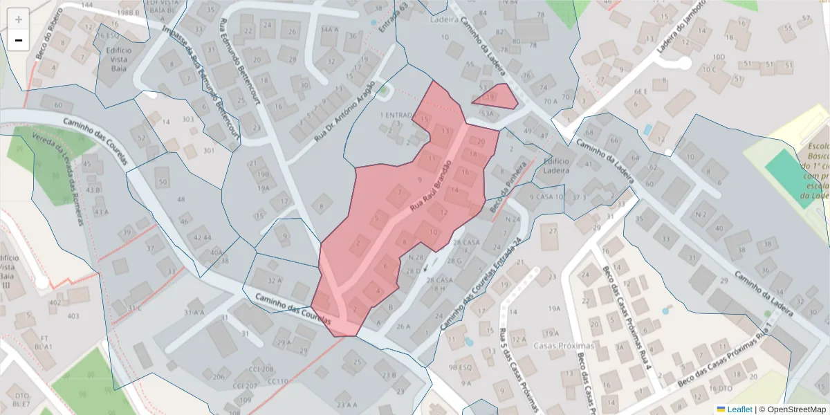 Mapa detalhado do código postal 9020-224 com limites, códigos postais vizinhos e agências dos correios