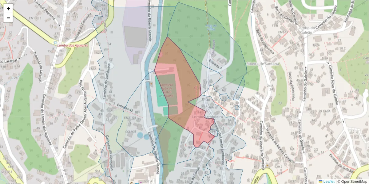 Mapa detalhado do código postal 9020-246 com limites, códigos postais vizinhos e agências dos correios