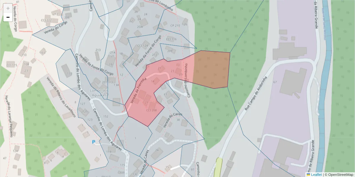 Mapa detalhado do código postal 9020-282 com limites, códigos postais vizinhos e agências dos correios
