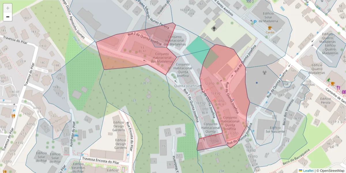 Mapa detalhado do código postal 9020-323 com limites, códigos postais vizinhos e agências dos correios