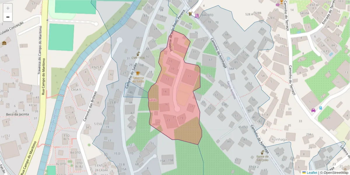 Mapa detalhado do código postal 9020-359 com limites, códigos postais vizinhos e agências dos correios