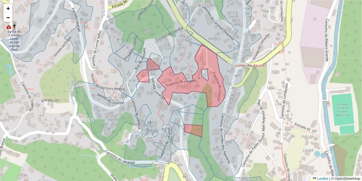 Mapa detalhado do código postal 9020-362 com limites, códigos postais vizinhos e agências dos correios