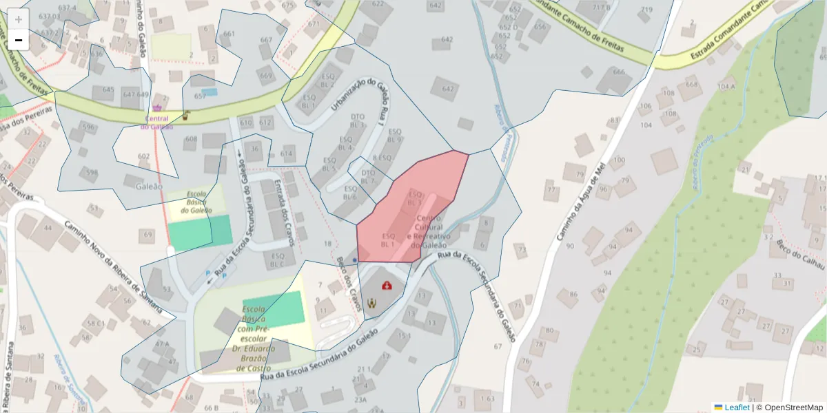 Mapa detalhado do código postal 9020-378 com limites, códigos postais vizinhos e agências dos correios