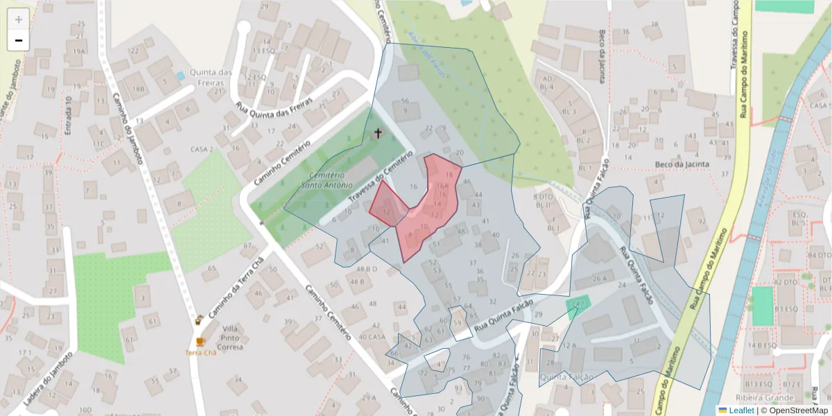 Mapa detalhado do código postal 9020-380 com limites, códigos postais vizinhos e agências dos correios