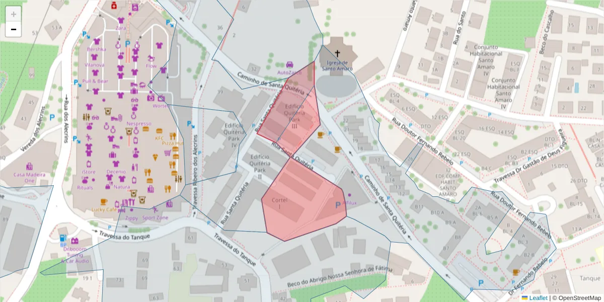 Mapa detalhado do código postal 9020-422 com limites, códigos postais vizinhos e agências dos correios