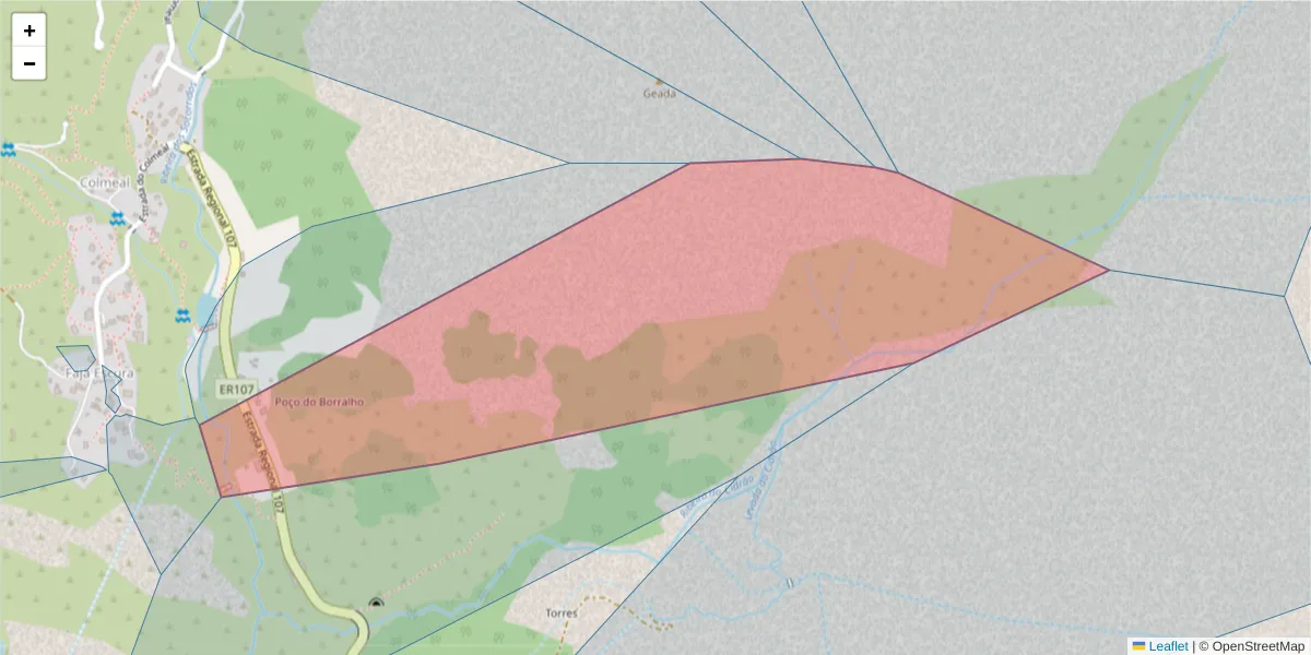 Mapa detalhado do código postal 9030-301 com limites, códigos postais vizinhos e agências dos correios