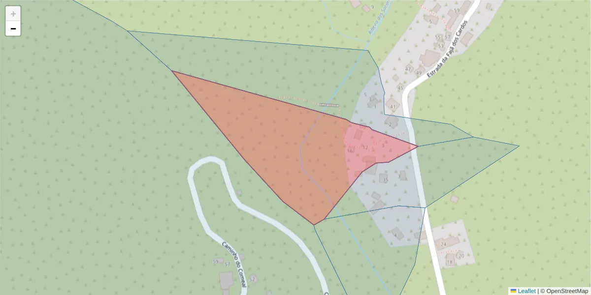 Mapa detalhado do código postal 9030-307 com limites, códigos postais vizinhos e agências dos correios