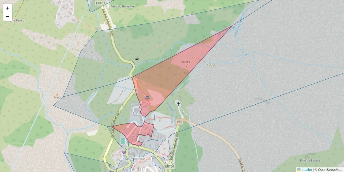 Mapa detalhado do código postal 9030-309 com limites, códigos postais vizinhos e agências dos correios