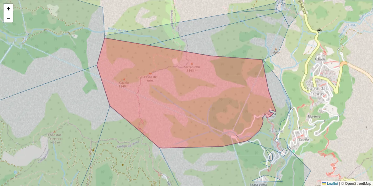 Mapa detalhado do código postal 9030-324 com limites, códigos postais vizinhos e agências dos correios