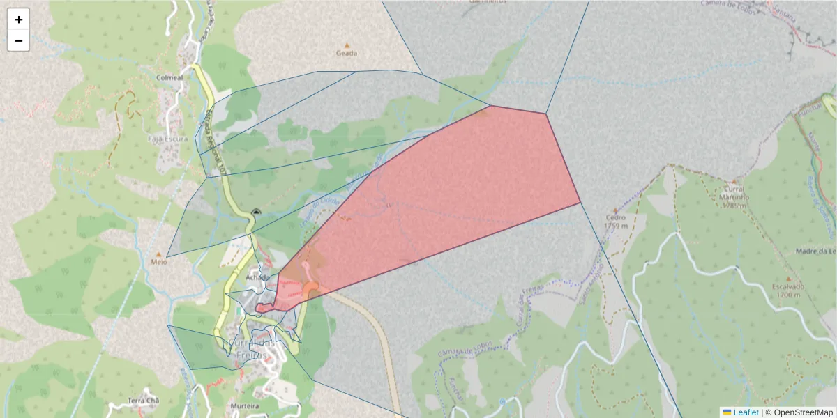 Mapa detalhado do código postal 9030-331 com limites, códigos postais vizinhos e agências dos correios