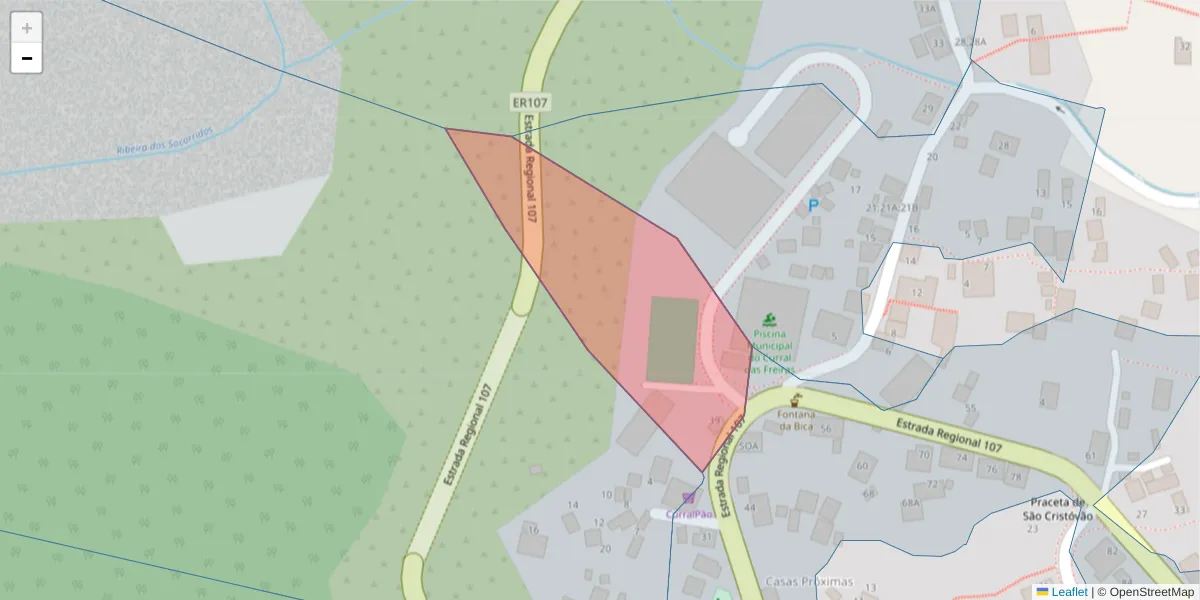 Mapa detalhado do código postal 9030-354 com limites, códigos postais vizinhos e agências dos correios