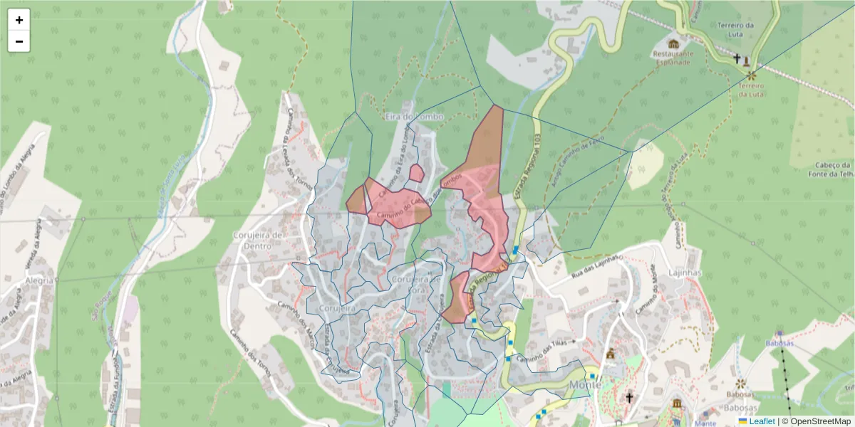 Mapa detalhado do código postal 9050-467 com limites, códigos postais vizinhos e agências dos correios