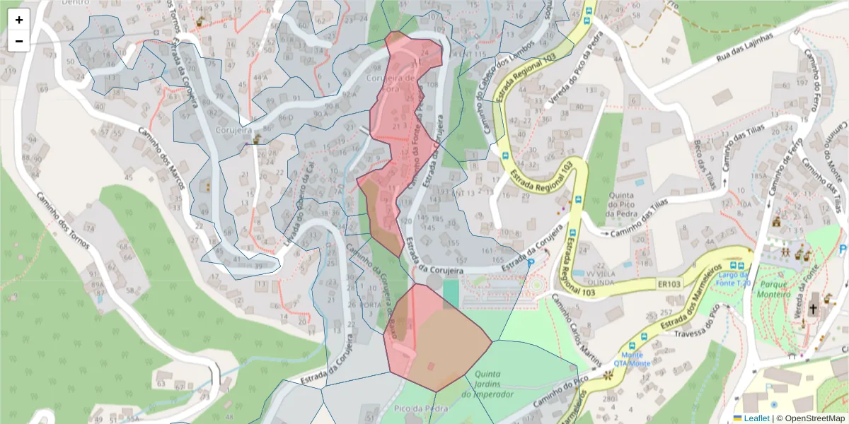 Mapa detalhado do código postal 9050-469 com limites, códigos postais vizinhos e agências dos correios