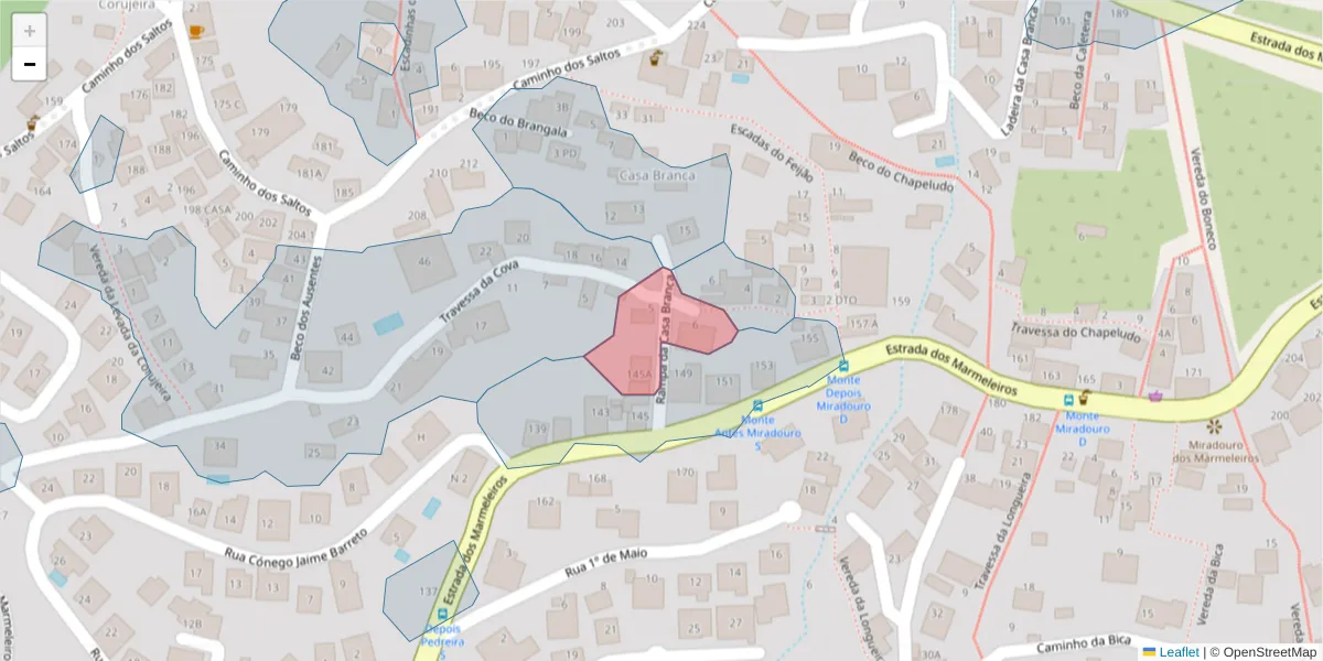 Mapa detalhado do código postal 9050-496 com limites, códigos postais vizinhos e agências dos correios