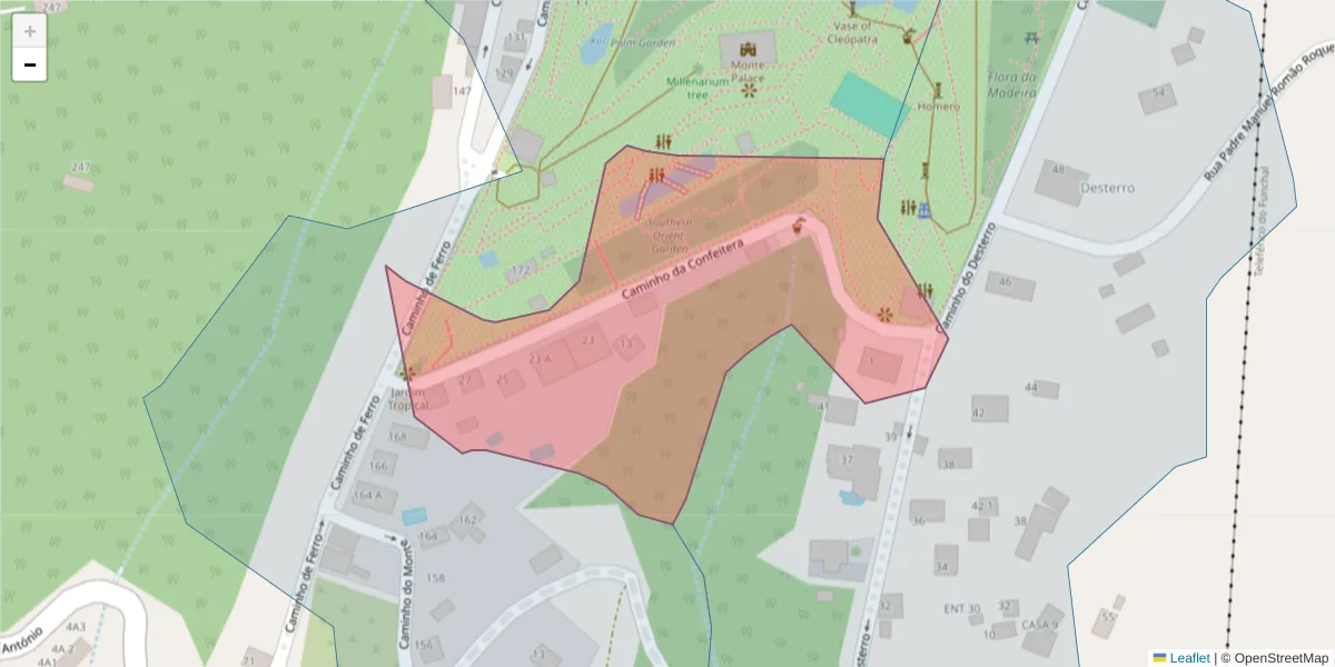 Mapa detalhado do código postal 9050-539 com limites, códigos postais vizinhos e agências dos correios