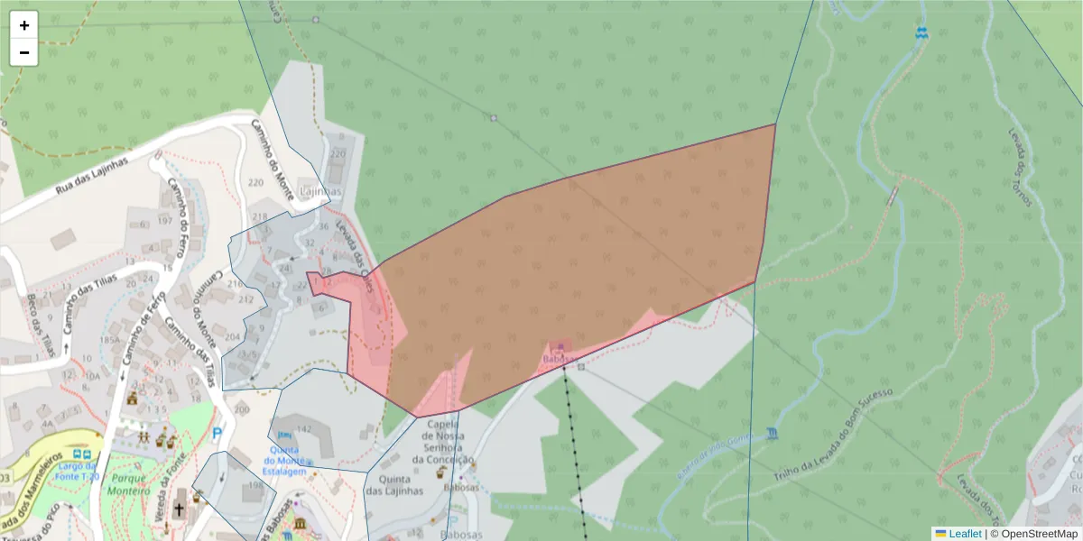 Mapa detalhado do código postal 9050-543 com limites, códigos postais vizinhos e agências dos correios