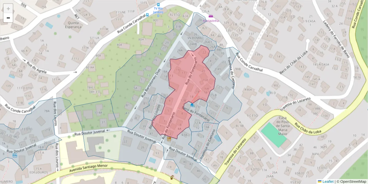 Mapa detalhado do código postal 9060-120 com limites, códigos postais vizinhos e agências dos correios