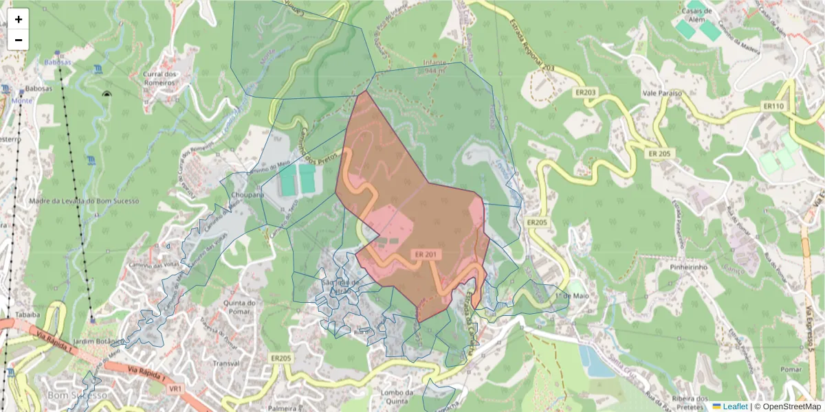 Mapa detalhado do código postal 9060-251 com limites, códigos postais vizinhos e agências dos correios
