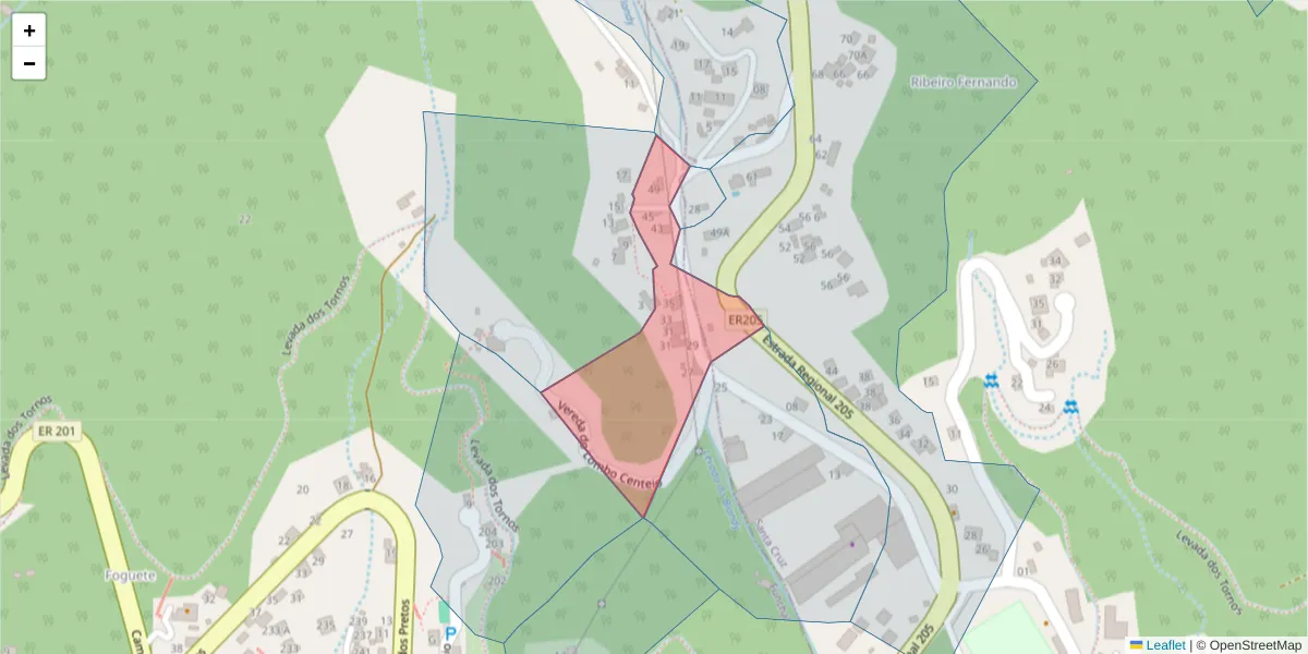 Mapa detalhado do código postal 9060-306 com limites, códigos postais vizinhos e agências dos correios