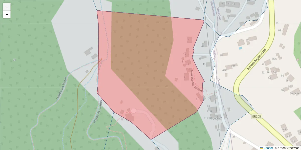 Mapa detalhado do código postal 9060-307 com limites, códigos postais vizinhos e agências dos correios