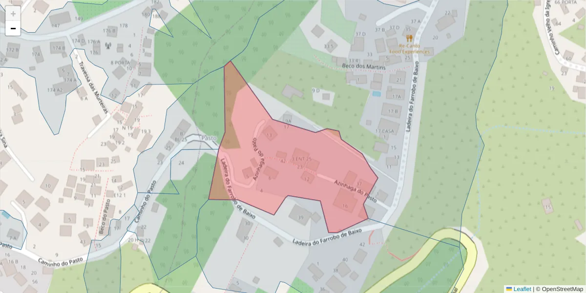 Mapa detalhado do código postal 9060-357 com limites, códigos postais vizinhos e agências dos correios