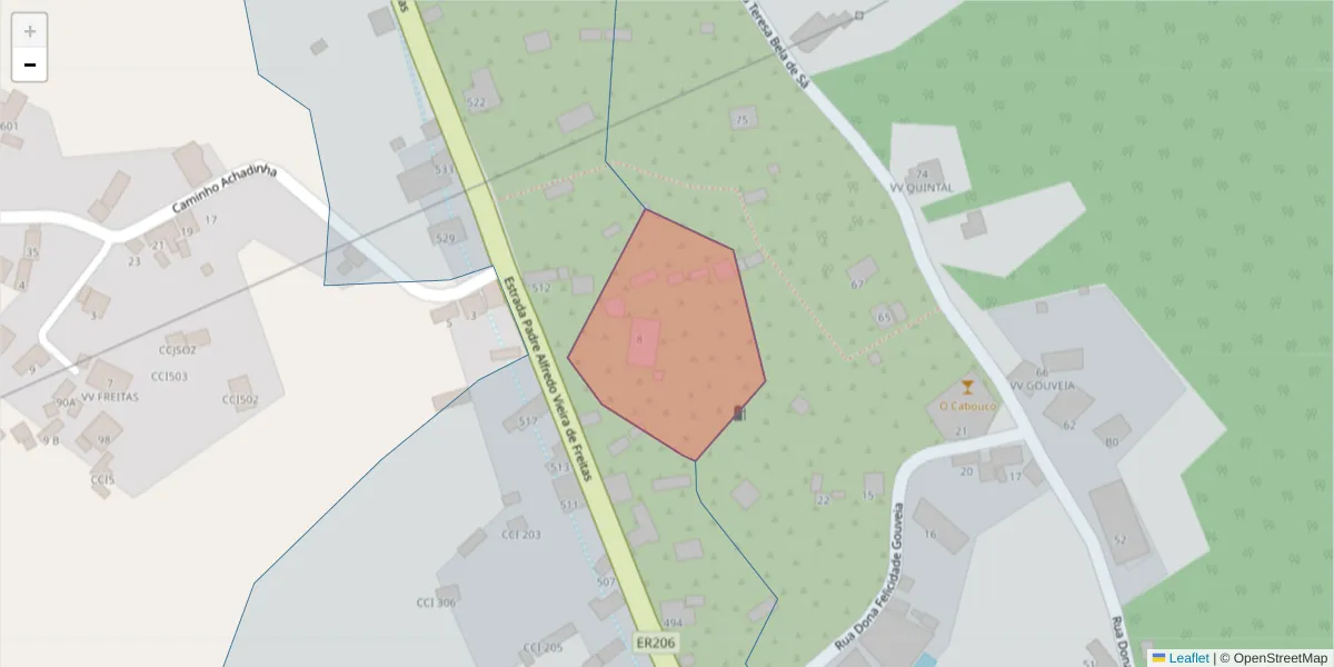 Mapa detalhado do código postal 9100-013 com limites, códigos postais vizinhos e agências dos correios