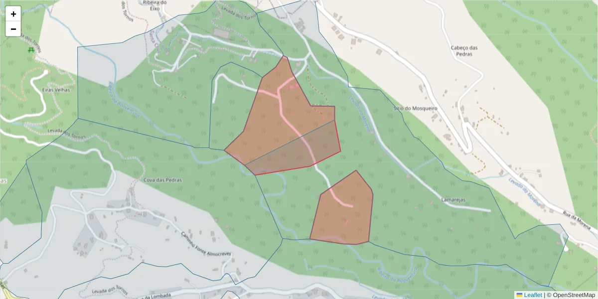 Mapa detalhado do código postal 9100-121 com limites, códigos postais vizinhos e agências dos correios