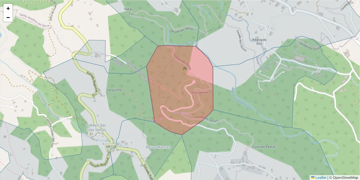 Mapa detalhado do código postal 9100-191 com limites, códigos postais vizinhos e agências dos correios