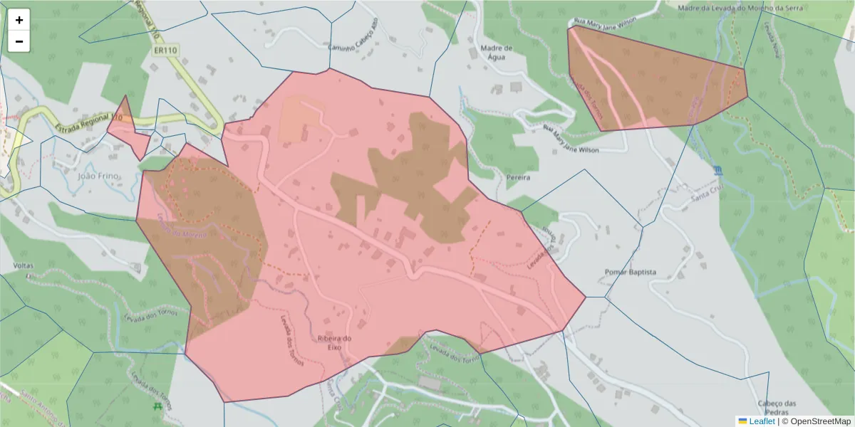 Mapa detalhado do código postal 9100-273 com limites, códigos postais vizinhos e agências dos correios