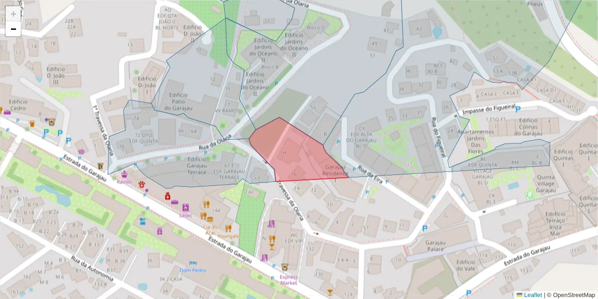 Mapa detalhado do código postal 9125-075 com limites, códigos postais vizinhos e agências dos correios
