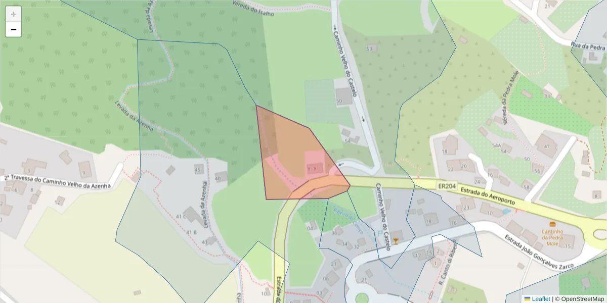 Mapa detalhado do código postal 9125-083 com limites, códigos postais vizinhos e agências dos correios