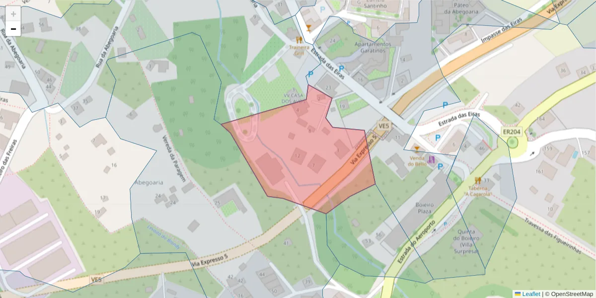 Mapa detalhado do código postal 9125-137 com limites, códigos postais vizinhos e agências dos correios