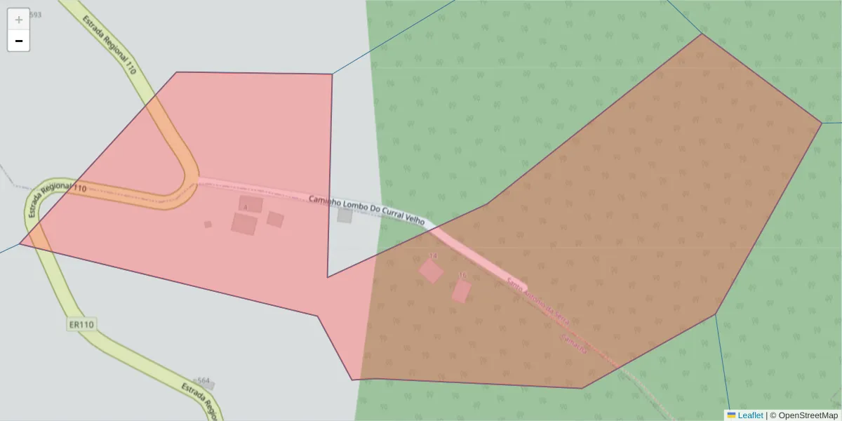 Mapa detalhado do código postal 9135-200 com limites, códigos postais vizinhos e agências dos correios