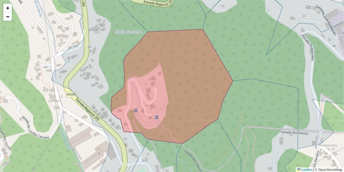 Mapa detalhado do código postal 9135-280 com limites, códigos postais vizinhos e agências dos correios
