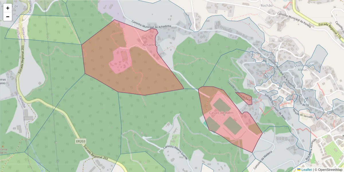 Mapa detalhado do código postal 9135-352 com limites, códigos postais vizinhos e agências dos correios
