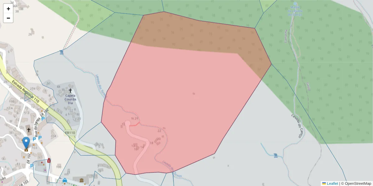Mapa detalhado do código postal 9135-383 com limites, códigos postais vizinhos e agências dos correios