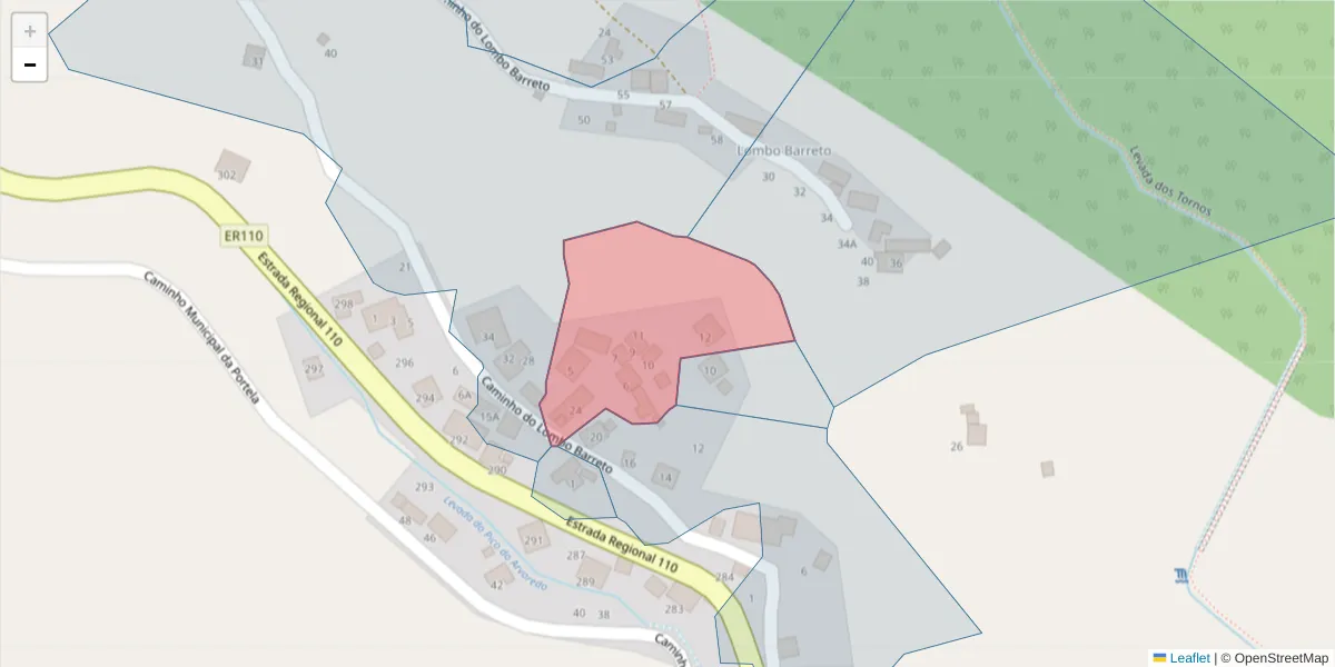 Mapa detalhado do código postal 9135-391 com limites, códigos postais vizinhos e agências dos correios