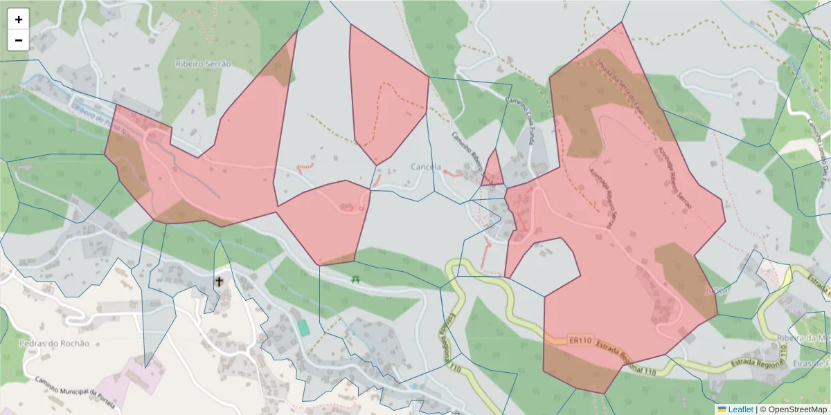 Mapa detalhado do código postal 9135-395 com limites, códigos postais vizinhos e agências dos correios
